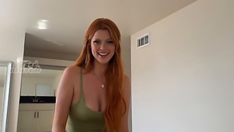 Redheaded Teen Gets A Blowjob Challenge From Her Best Friend