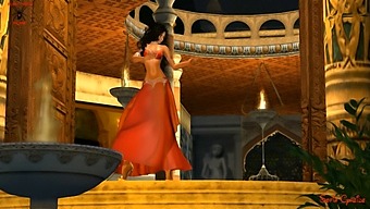 Fantasy Girl In Red Belly Dances In A Sensual Video