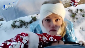 Pov Video: Blonde Babe'S Romantic Adventure In The Snow