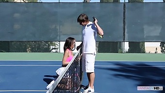 Ace Tennis Player Gives Her Coach A Surprise With A Steamy Oral Session