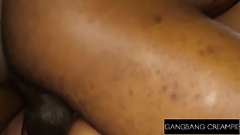 Ebony Queen Gets Covered In Cum After Intense Gangbang