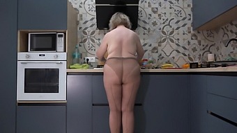 Watch A Voluptuous Wife In Nylon Pantyhose In The Kitchen, Serving More Than Just Breakfast.