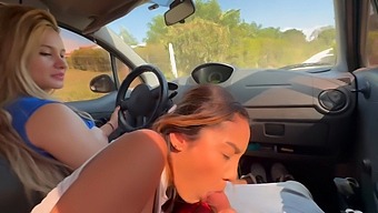 Three Babes Seduce Me In Their Car And Give Me Deepthroat Blowjobs