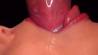 Intense Close-Up Of A Condom Milking Handjob With Asmr Sucking And Cum In Mouth