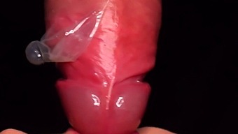 Intense Close-Up Of A Condom Milking Handjob With Asmr Sucking And Cum In Mouth