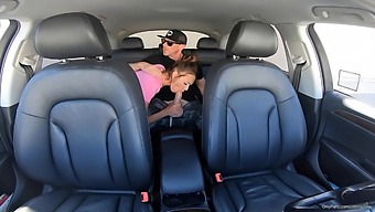 Cheating Wife Gets Creampied By Her Uber Driver In Car