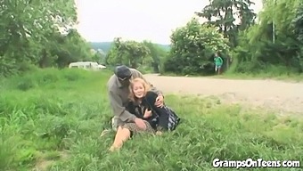 Milf And Grandpa Threesome With Young Girl In Dog Style